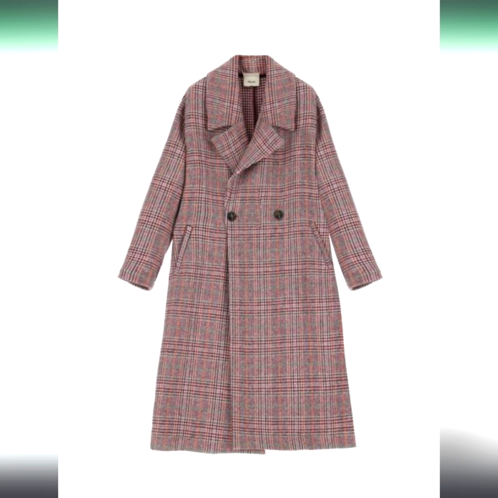 Striped double-breasted coat